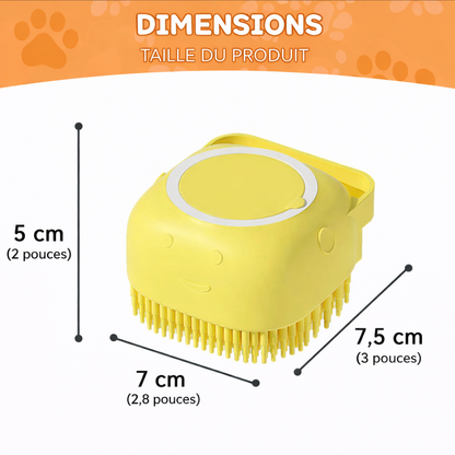 Brosse de Bain en Silicone pour Chien et Chat avec Distributeur de Shampooing