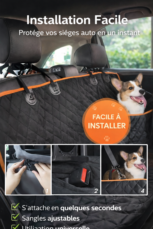 Housse de siège auto idéale – Protégez votre voiture et offrez à votre chien des trajets sereins et confortables 🐾🚗