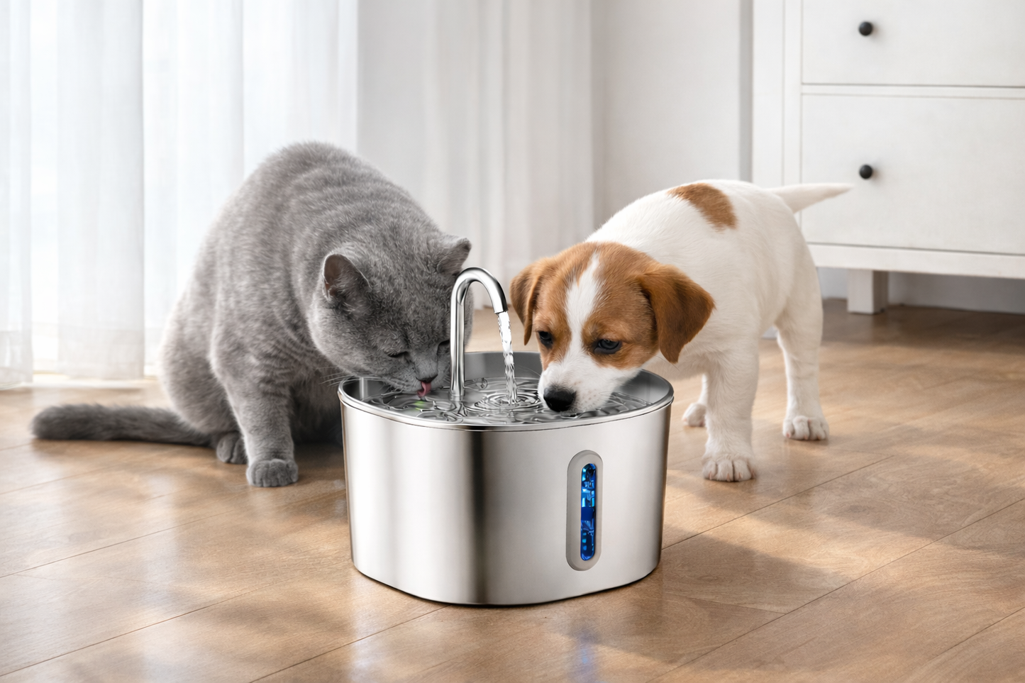 Fontaine à Eau en Inox pour Chien et Chat, Une Eau Toujours Fraîche pour Boire Plus Sainement au Quotidien