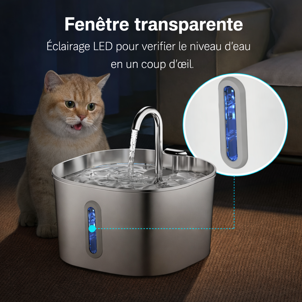 Fontaine à Eau en Inox pour Chien et Chat, Une Eau Toujours Fraîche pour Boire Plus Sainement au Quotidien