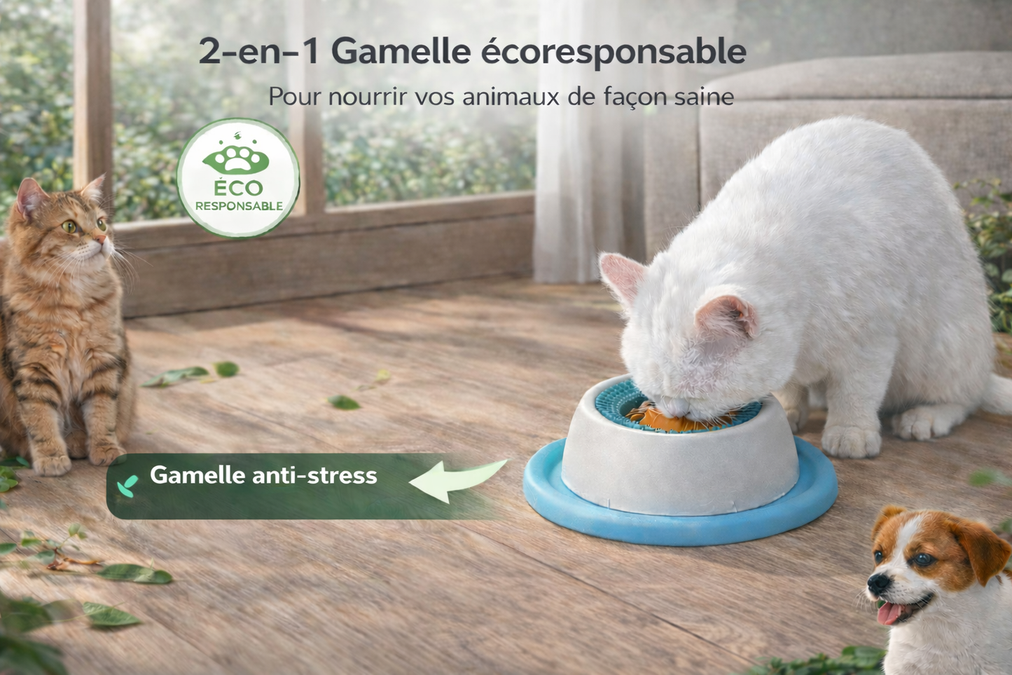 Bol Anti-Stress à Lécher pour Chien et Chat, Plaisir et Apaisement Naturel