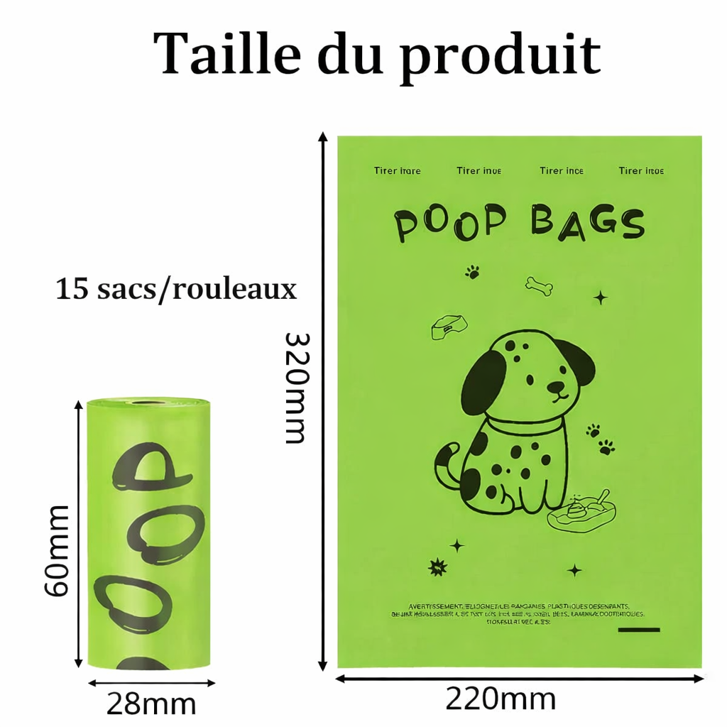 Sacs à Déjections Biodégradables pour Chien, Promenades Propres et Sérénité au Quotidien