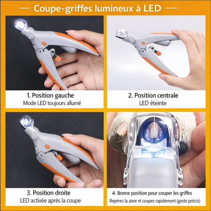 Coupe-Griffes LED pour Chien et Chat, Coupe Douce et Sécurisée pour des Griffes Sans Stress et Sans Douleur