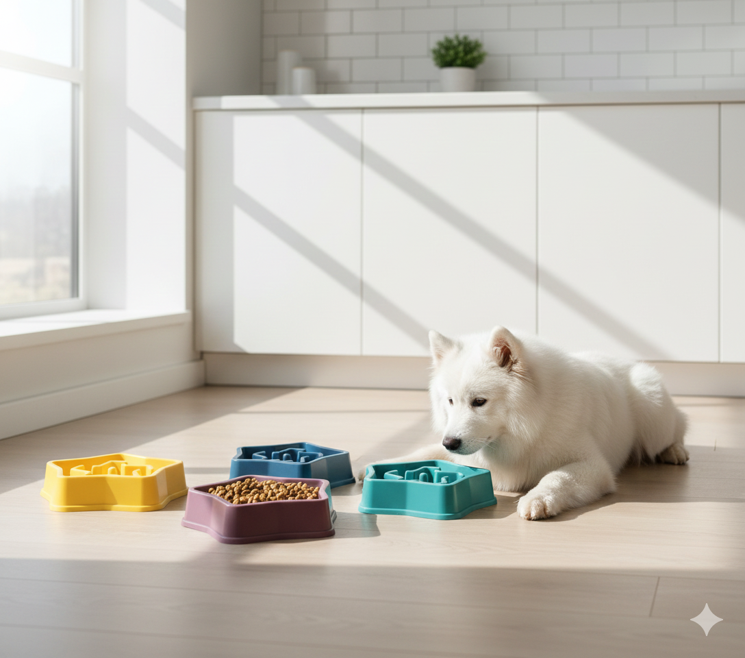 Gamelle anti-glouton pour animaux de compagnie (chat et chien)