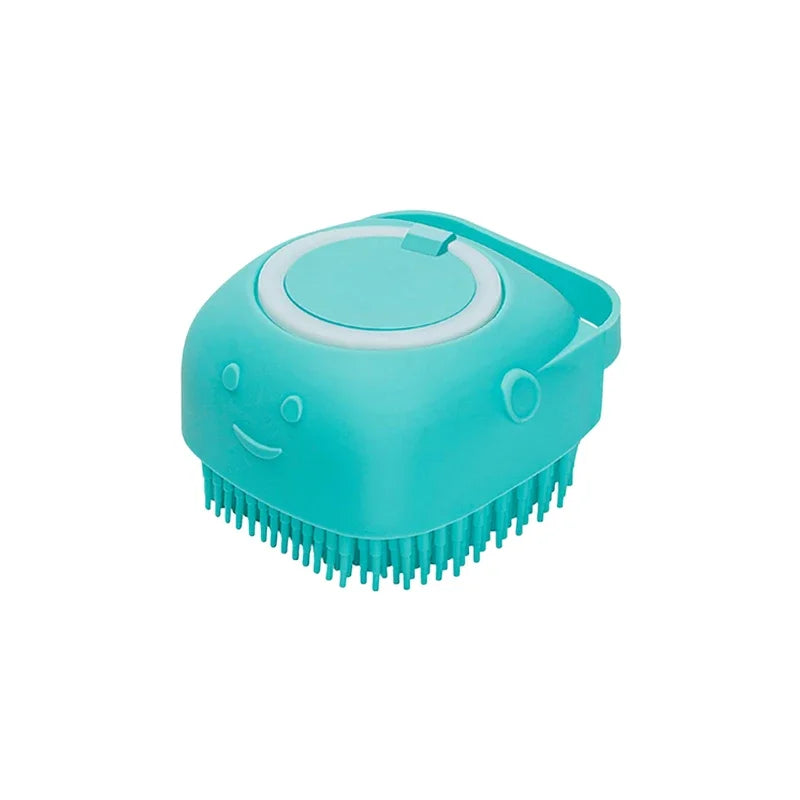 Brosse de Bain en Silicone pour Chien et Chat avec Distributeur de Shampooing