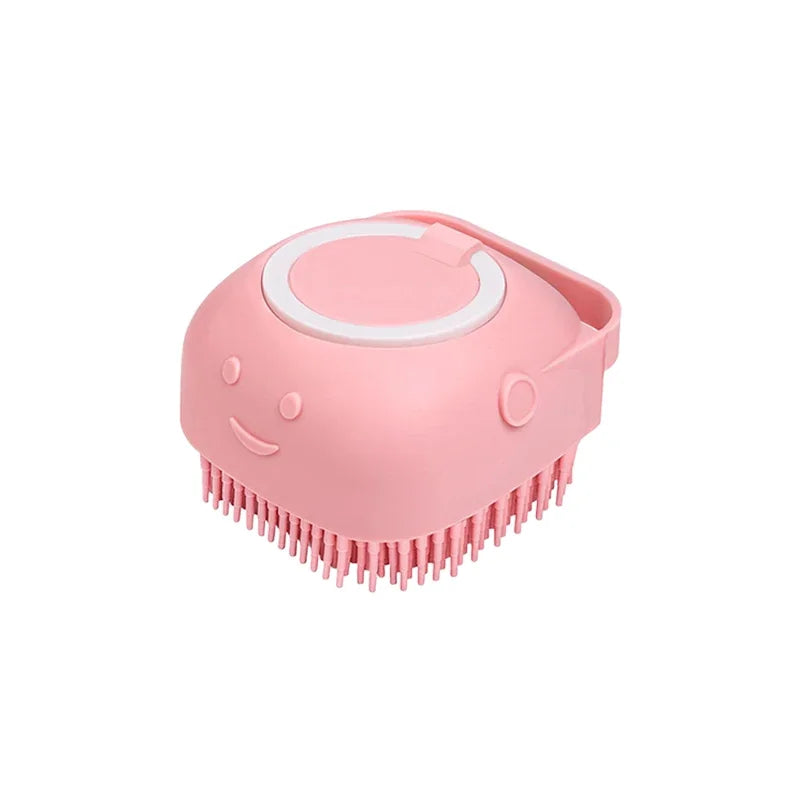 Brosse de Bain en Silicone pour Chien et Chat avec Distributeur de Shampooing
