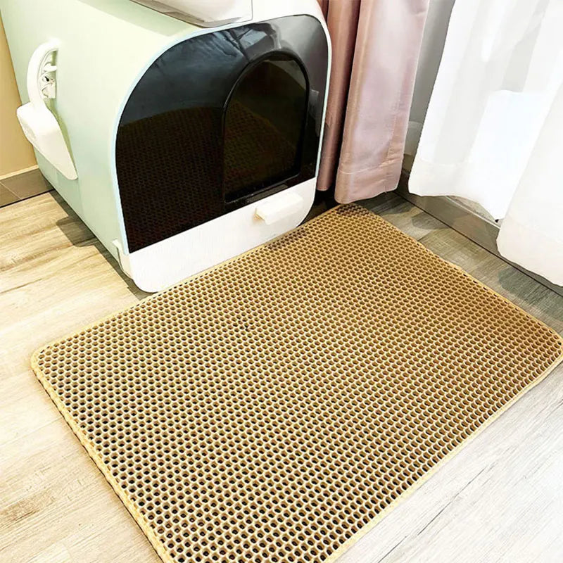 Tapis de Litière Imperméable Double Couche, Fini les Granulés Partout et un Intérieur Plus Propre au Quotidien