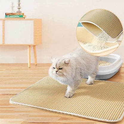 Tapis de Litière Imperméable Double Couche, Fini les Granulés Partout et un Intérieur Plus Propre au Quotidien